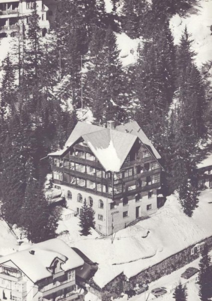 Hotel Alpina, Arosa  -  Flugaufnahmen Vorderseite