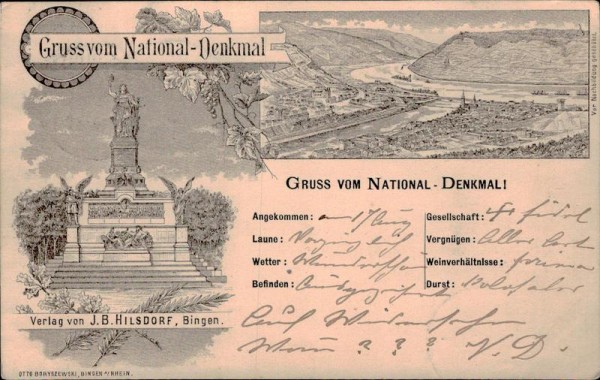 Gruss vom National-Denkmal Vorderseite