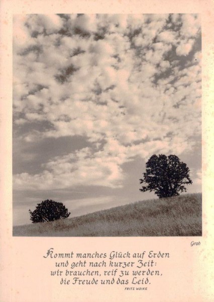 Gedicht von Fritz Woike Vorderseite