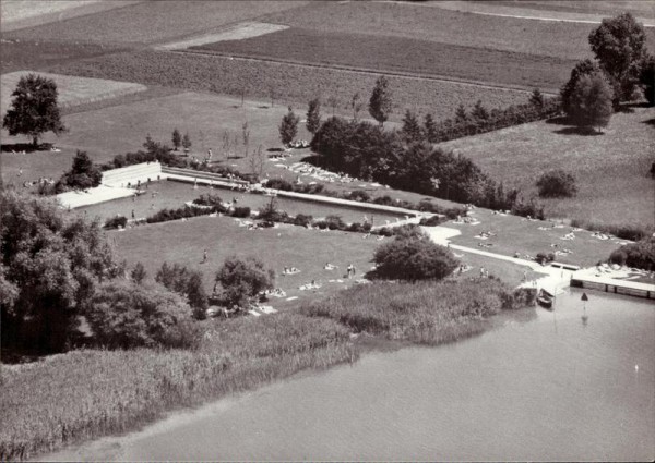 Pfäffikon, Strandbad, Flugaufnahme Vorderseite