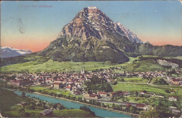 Glarus mit Glärnisch. 1920