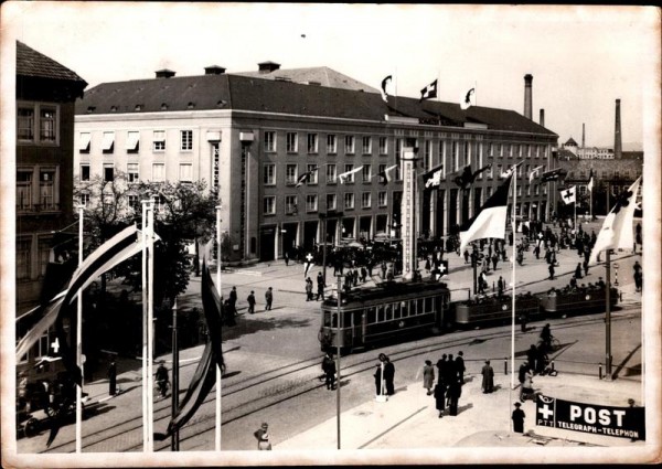 Basel, MUBA, offizielle Postkarte Vorderseite