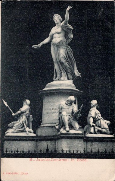 Basel, St. Jakobs-Denkmal, Karte der SUVA Vorderseite