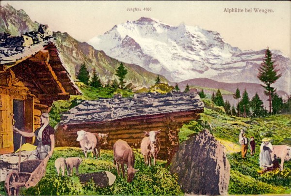 Alphütte bei Wengen, mit Jungfrau