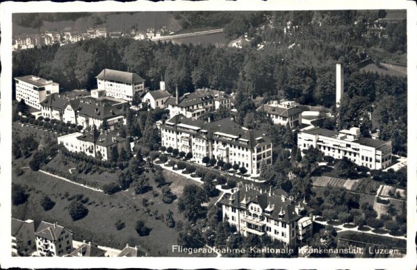 Fliegeraufnahme Kantonale Krankenanstalt Luzern Vorderseite