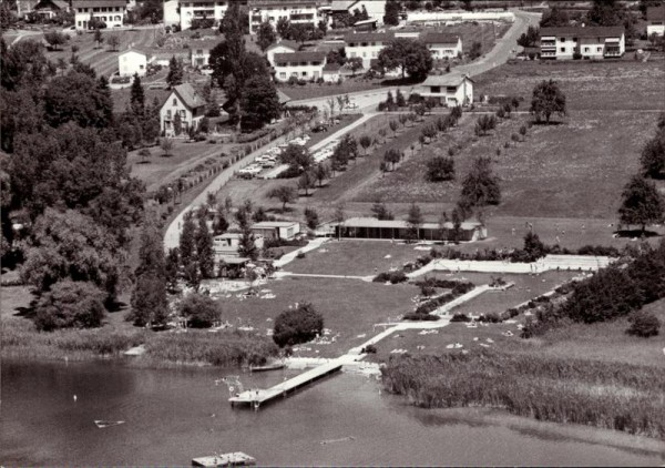 Pfäffikon, Strandbad, Flugaufnahme Vorderseite