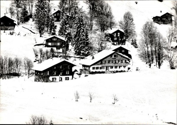 Braunwald, Hotel-Pension Ahorn, Flugaufnahme Vorderseite