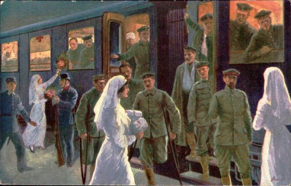 Transport durch die Schweiz der Deutschen Schwerverwundeten 1915 Vorderseite