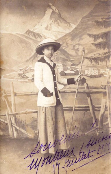 Frau mit Matterhorn, Souvenir de Montreux, 17.7.1919