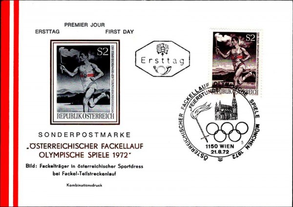 Olympische Spiele 1972, Fackellauf Vorderseite