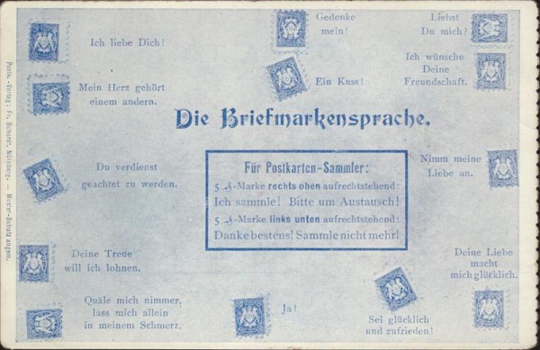 Die Briefmarkensprache Vorderseite