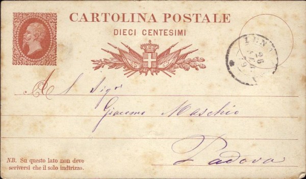 Cartolina postale, dieci centesimi