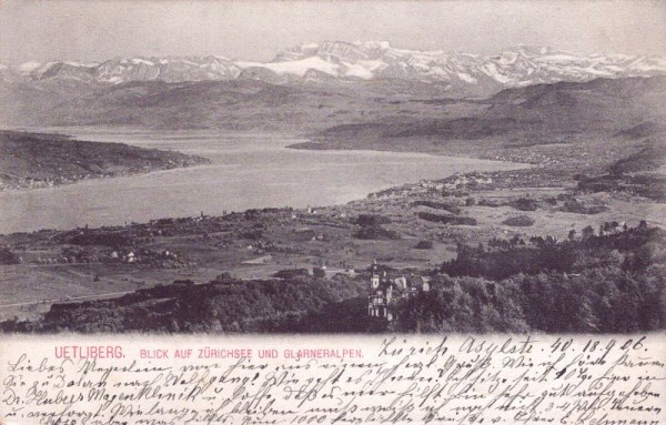 Uetliberg - Blick auf Zürichsee und Glarneralpen