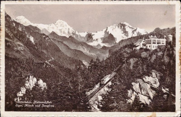 Interlaken. Heimwehfluh Eiger Mönch und Jungfrau