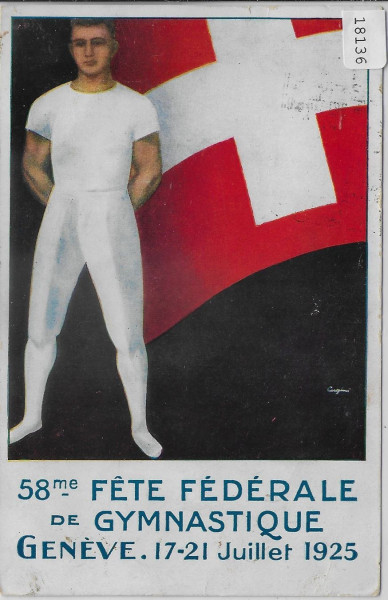 Fete federale de Gymnastique 1925 Geneve 58me Juillet - Flagenstempel