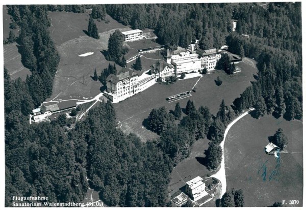 Walenstadtberg Sanatorium, Flugaufnahme Vorderseite