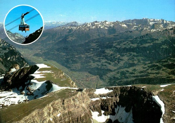 Blick ins Seeztal mit Flumserberg und Pizol, Chäserrugg Vorderseite