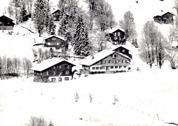 Hotel-Pension Ahorn, Braunwald, Flugaufnahme Vorderseite