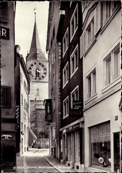 Zürich, Strehlgasse, St. Peter Vorderseite