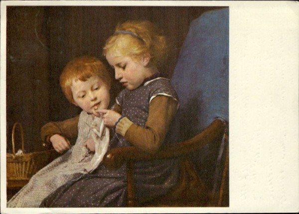 Die Strickstunde, Albert Anker