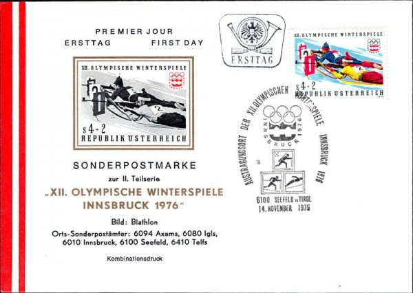 Innsbruck, Olympische Winterspiele 1976 Vorderseite