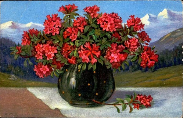 Blumen in Vase, Früh Vorderseite