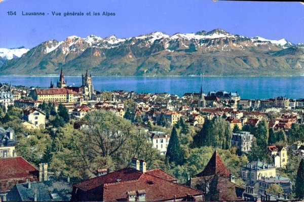 Lausanne, Vue générale et les Alpes Vorderseite