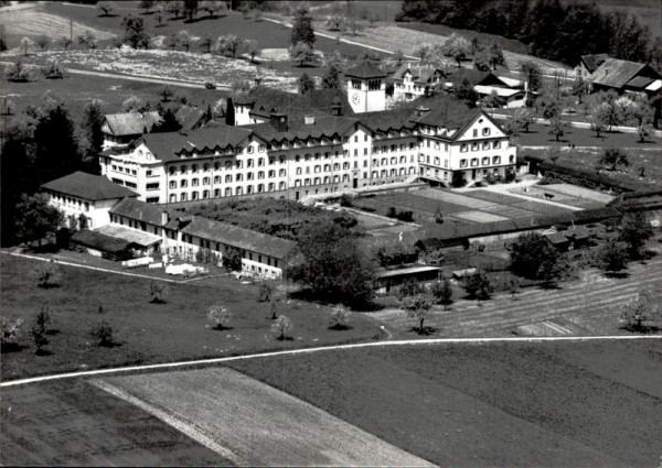 Cham, Heiligkreuz, Schwestern-Institut, Flugaufnahme Vorderseite