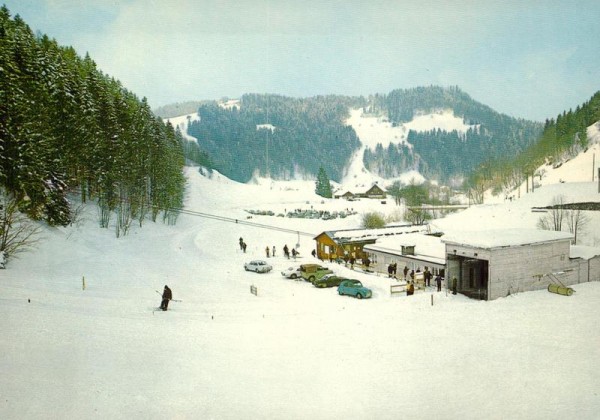 Gelände, Skilift, Steg im Tösstal  Vorderseite