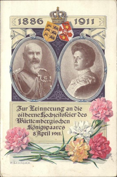 Würtembergisches Königspaar, silberne Hochzeit 1911 Vorderseite