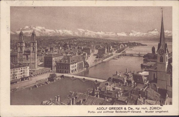 Zürich, Adolf Grieder & Cie. Vorderseite