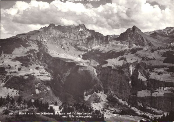 Blick von den Näfelser Bergen auf Frohnalpstock und Mürtschenstock