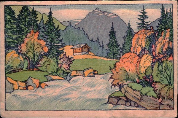 Landschaft mit Hütte Vorderseite