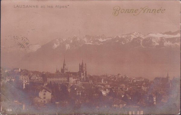 Lausanne et les Alpes, Bonne Année Vorderseite