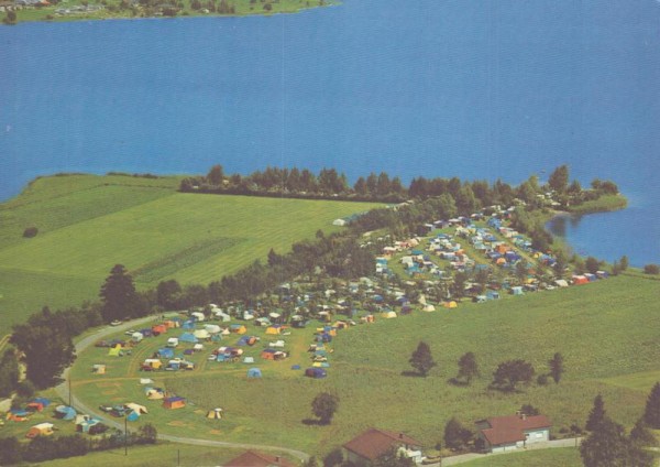 Campingplatz Hüribach, Unterägeri ZG - Flugaufnahmen Vorderseite