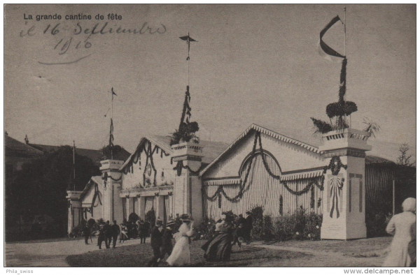 LAUSANNE - VIIIè EXPOSITION D'AGRICULTURE 1910 - La grande cantine de Fete