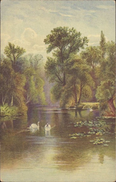 Am Park - Weiher, Wenau Pastell, 1245