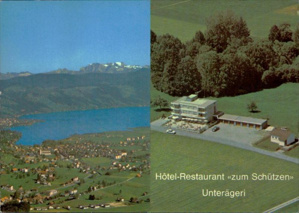 Hotel-Restaurant Schützen, Unterägeri, Flugaufnahme Vorderseite