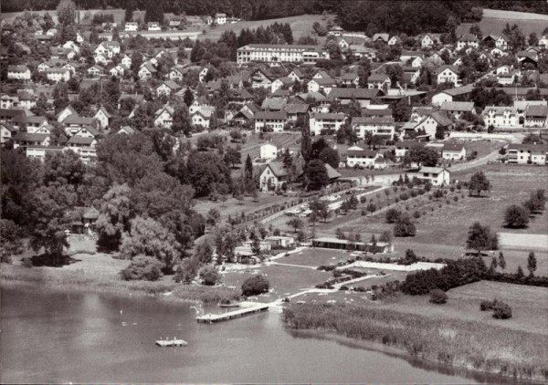 Pfäffikon, Strandbad, Flugaufnahme Vorderseite