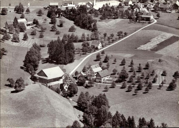 Hirzel, Restaurant Spreuermühle, Flugaufnahme Vorderseite