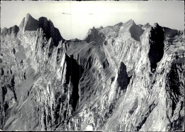 Flugaufnahme Altmann, Rotsteinpass und Säntis Vorderseite