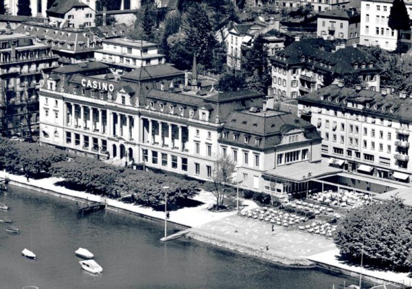 Casino-Kursaal Lucerne  -  Flugaufnahmen Vorderseite