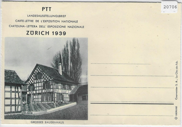 PTT Landi 1939 Grosses Bauernhaus