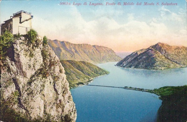 Lago di Lugano - Ponte di Melide dal Monte S. Salvatore