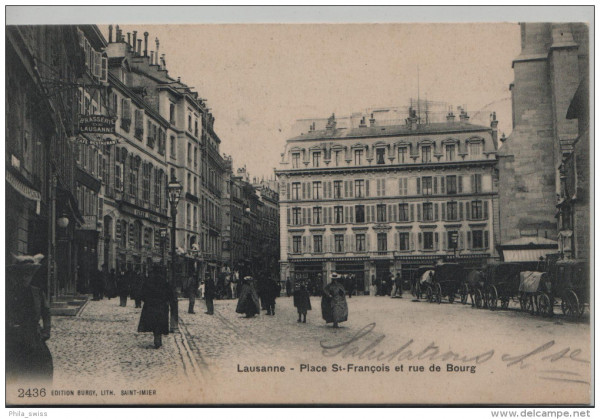 Lausanne - Place St. Francois et rue de Bourg