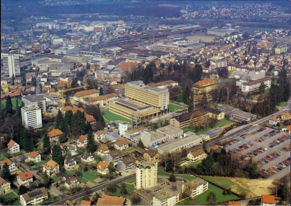 Aarau, Kantonsspital,  Flugaufnahme Vorderseite