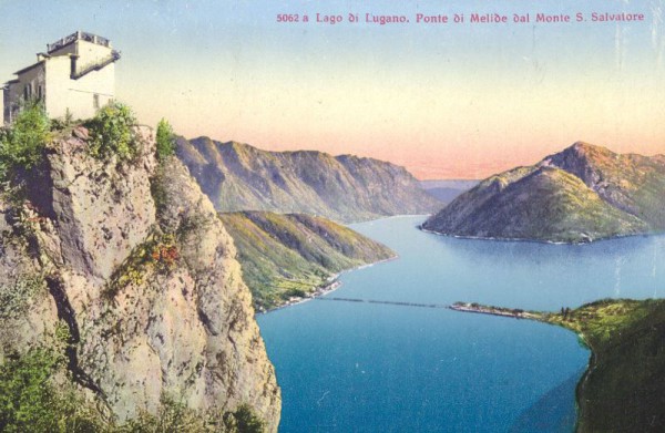 Lago di Lugano, Ponte di Melide dal Monte S. Salvatore
