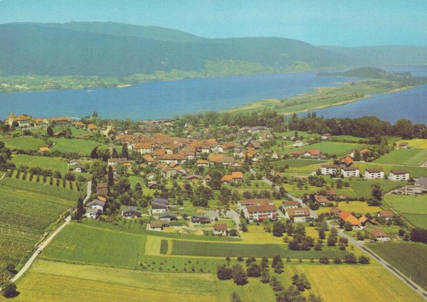 Erlach BE am Bielersee - Flugaufnahmen Vorderseite