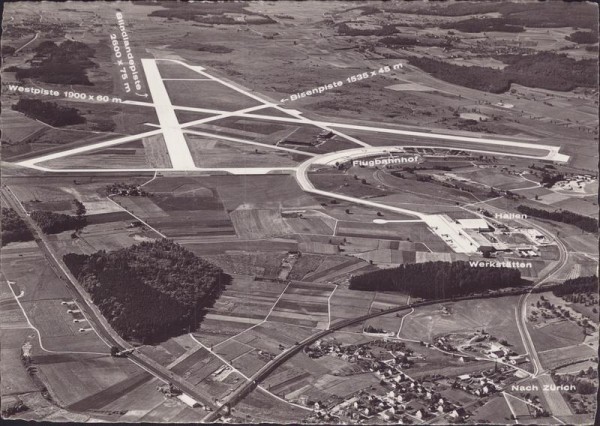 Flughafen Zürich-Kloten, Flugaufnahme Vorderseite