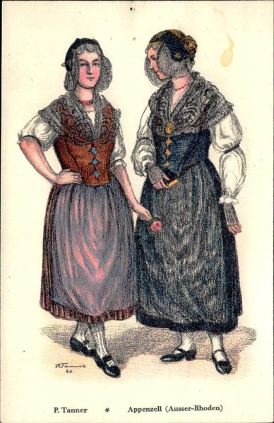 P. Tanner, Tracht von Appenzell Ausserrhoden Vorderseite